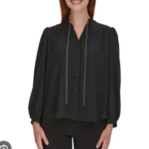 DKNY Lurex Blouse with silver sparkle